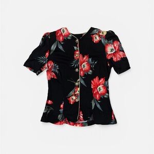 Vintage Ultra Dress NY Floral Button Down Blouse